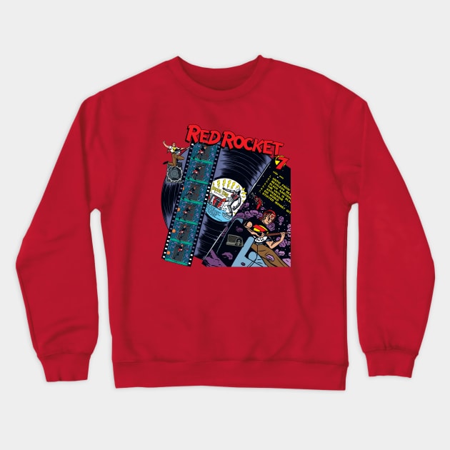 RED ROCKET 7 Record Album Crewneck Sweatshirt by MICHAEL ALLRED